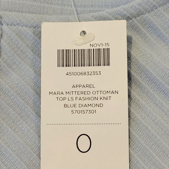 Chico's Blue Mara Mittered Ottoman Long Sleeve Blouse Size 0/S - Picture 6 of 8